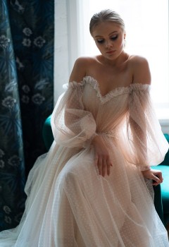 Свадебное платье «Линда горох»