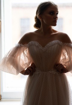 Свадебное платье «Линда горох»